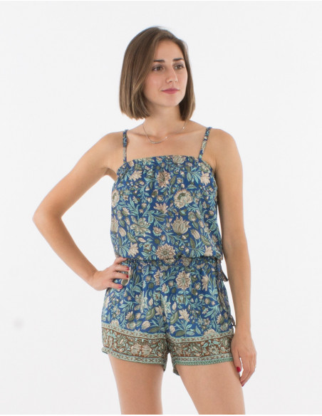 Combi Short Polyester Imprime Fleur
