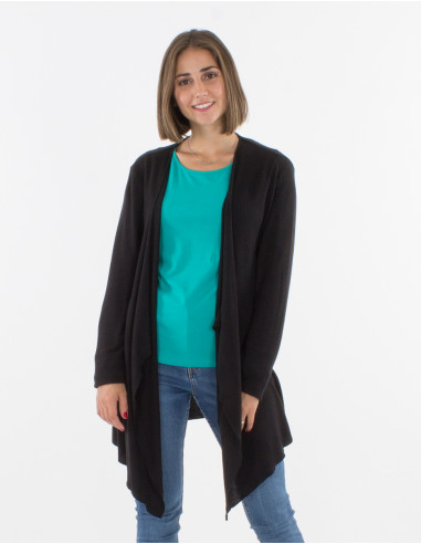 Veste maille 74% viscose 21% polyester 5% élasthanne