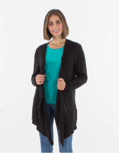 Veste maille 74% viscose 21% polyester 5% élasthanne