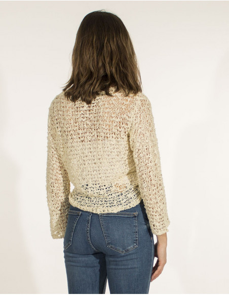 Popcorn polyester knitted jacket