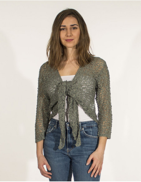 Popcorn polyester knitted jacket