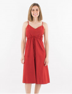 Robe Coton Uni Sw Bretelles Elastique Do 2