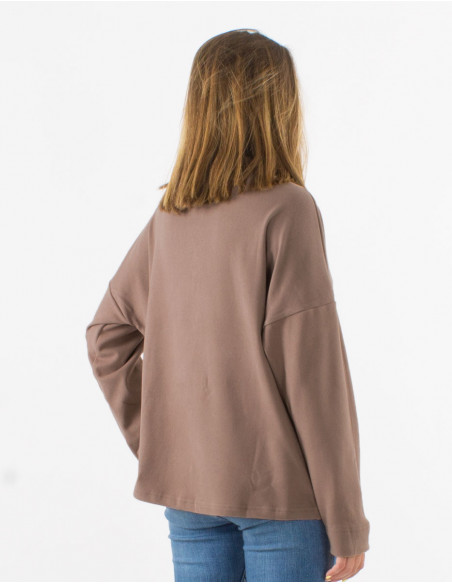 Pull maille 95% Polyester 5% Elasthanne col