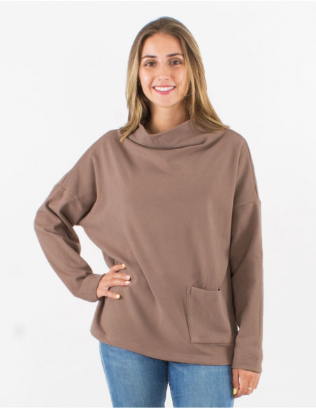 Pull maille 95% Polyester 5% Elasthanne col