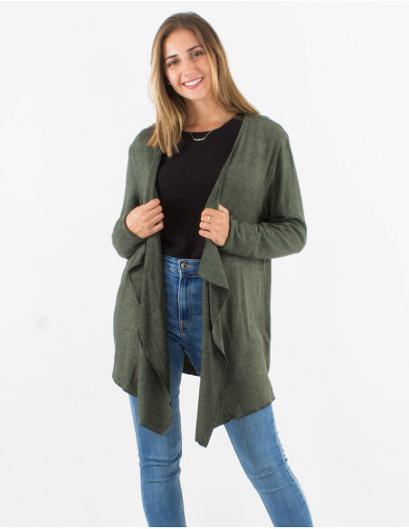 Veste maille 74% viscose 21% polyester 5% élasthanne