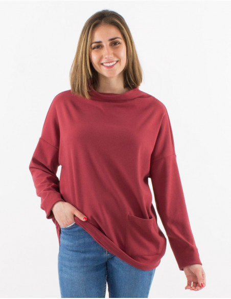 Pull maille 95% Polyester 5% Elasthanne col