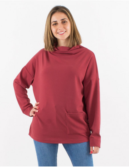 Pull maille 95% Polyester 5% Elasthanne col