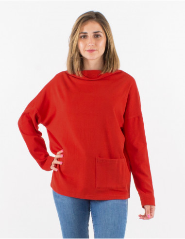 Pull maille 95% Polyester 5% Elasthanne col