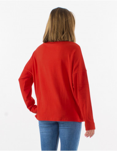 Pull maille 95% Polyester 5% Elasthanne col