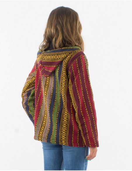 Cotton gueri polar hooded jacket with lining