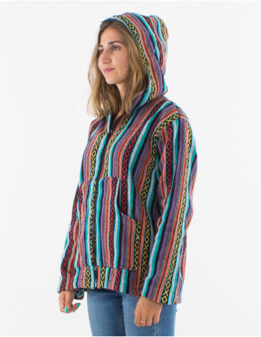 Cotton gueri polar hooded jacket with lining