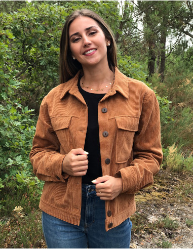 Veste boutonnée velours côtelé