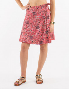 Jupe courte polyester portefeuille imprimé argenté 2