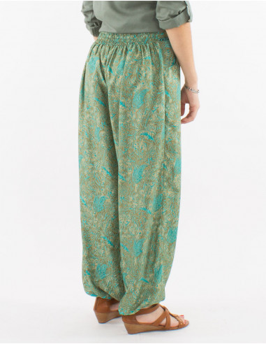 Polyester sari printed pants 2 pockets