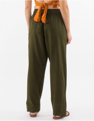 Cotton sw elastic belt pants