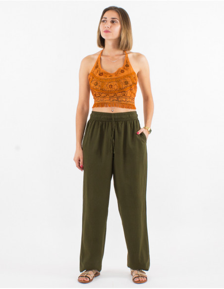 Cotton sw elastic belt pants