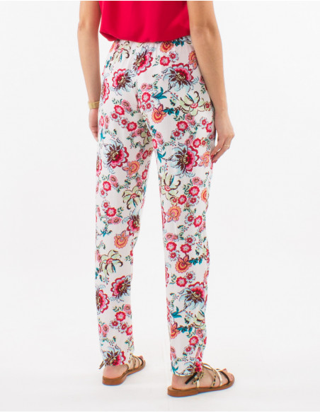 Viscose pants with bohemian prints