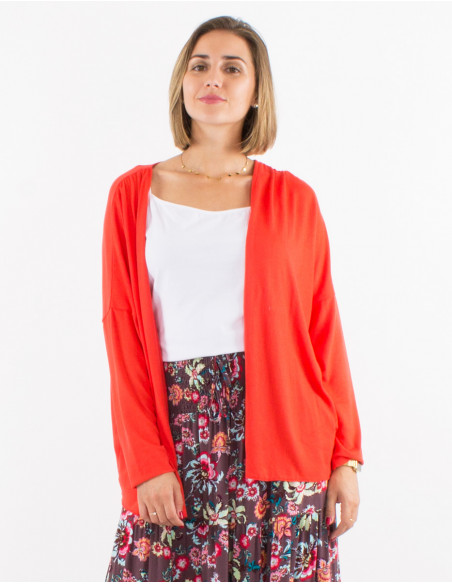 Knitted 95% polyester 5% elastane jacket with long sleeves