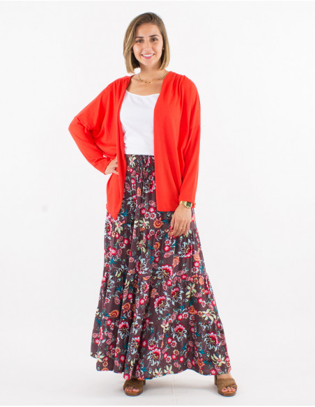 Knitted 95% polyester 5% elastane jacket with long sleeves