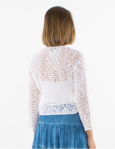 Popcorn polyester knitted jacket