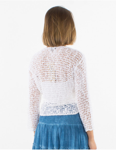 Popcorn polyester knitted jacket