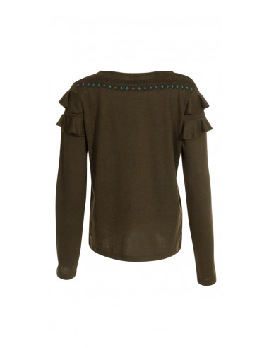 Knitted 95% polyester 5% elastane pullover