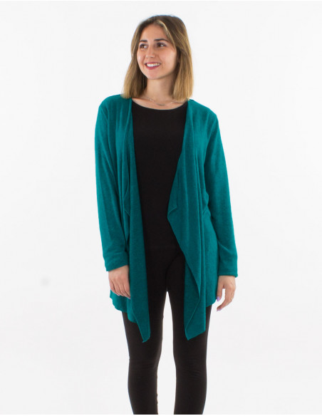 Veste maille 74% viscose 21% polyester 5% élasthanne