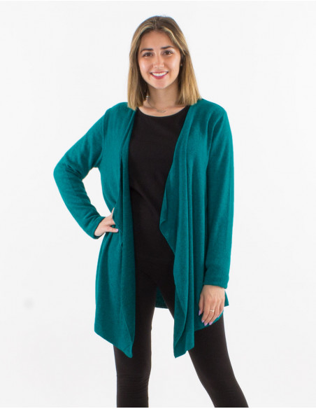 Veste maille 74% viscose 21% polyester 5% élasthanne