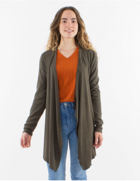 Veste maille 74% viscose 21% polyester 5% élasthanne