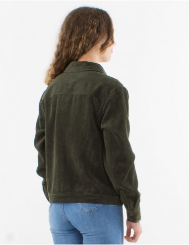 Veste boutonnée velours côtelé
