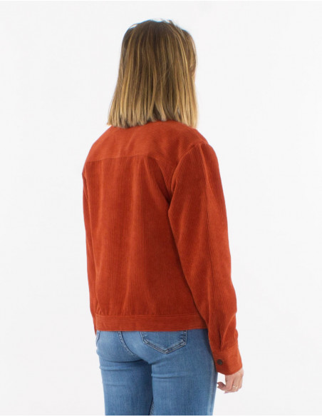 Veste boutonnée velours côtelé