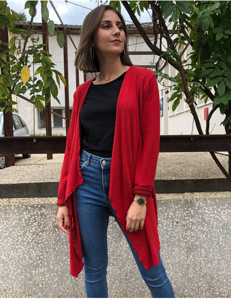 Veste maille 74% viscose 21% polyester 5% élasthanne