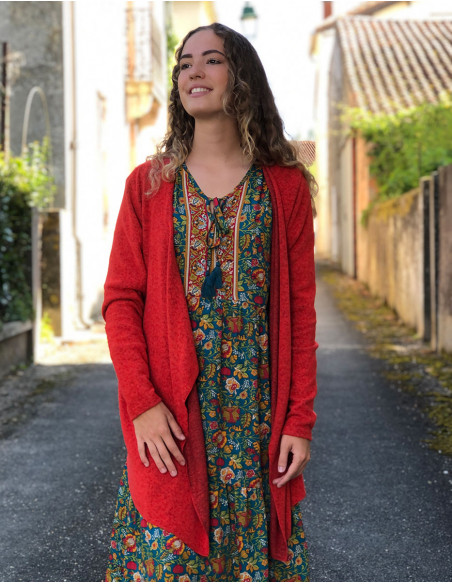 Veste maille 74% viscose 21% polyester 5% élasthanne