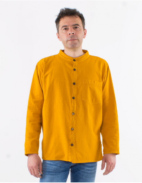 Chemise homme coton uni manches longues boutonnée sw