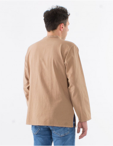 Chemise homme coton uni manches longues boutonnée sw