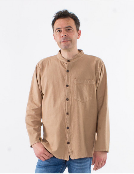 Chemise homme coton uni manches longues boutonnée sw