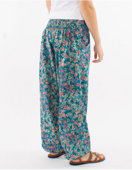 Pantalon polyester 2 poches sari imprimé