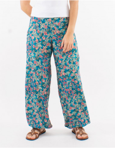 Pantalon polyester 2 poches sari imprimé
