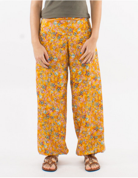 Pantalon polyester 2 poches sari imprimé