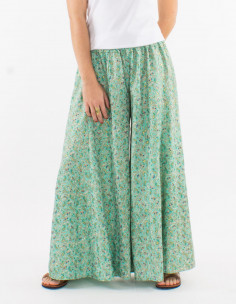 Pantalon large polyester sari imprimé 2