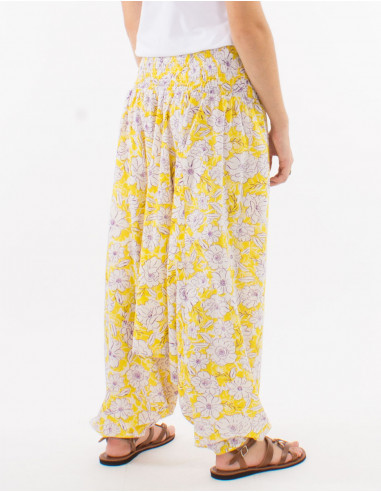 Sarouel coton 3 en 1 imprimé anémone