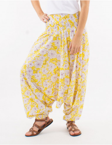 Sarouel coton 3 en 1 imprimé anémone