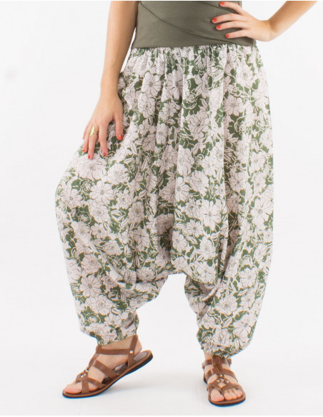 Sarouel coton 3 en 1 imprimé anémone