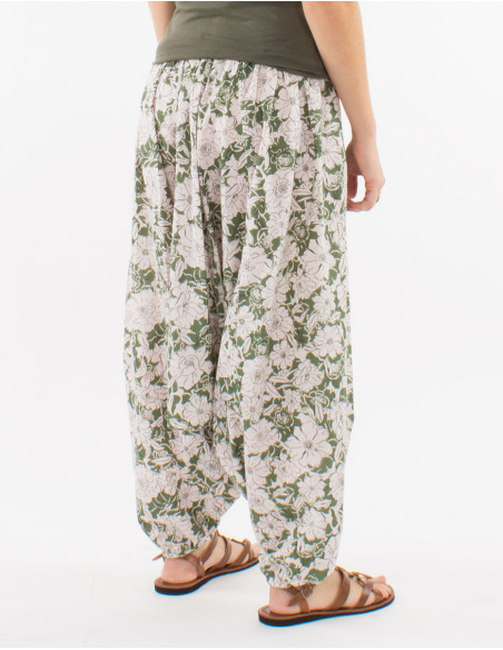 Sarouel coton 3 en 1 imprimé anémone