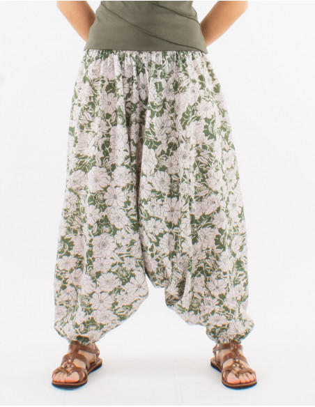 Sarouel coton 3 en 1 imprimé anémone