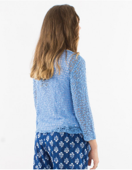 Popcorn polyester knitted jacket