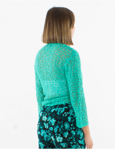 Popcorn polyester knitted jacket