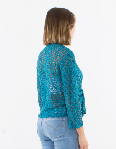 Popcorn polyester knitted jacket