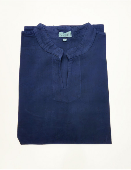 Chemise homme coton léger sw col v manches courtes