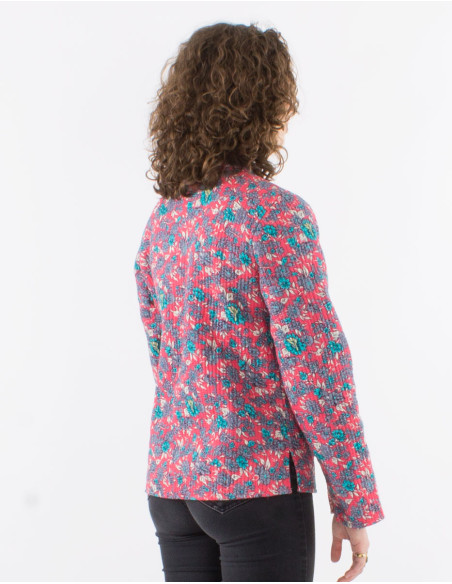 Veste coton matelassée réversible boutons ronds